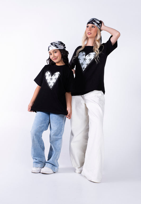 CORAZÓN JARDÍN BLANCO Y NEGRO