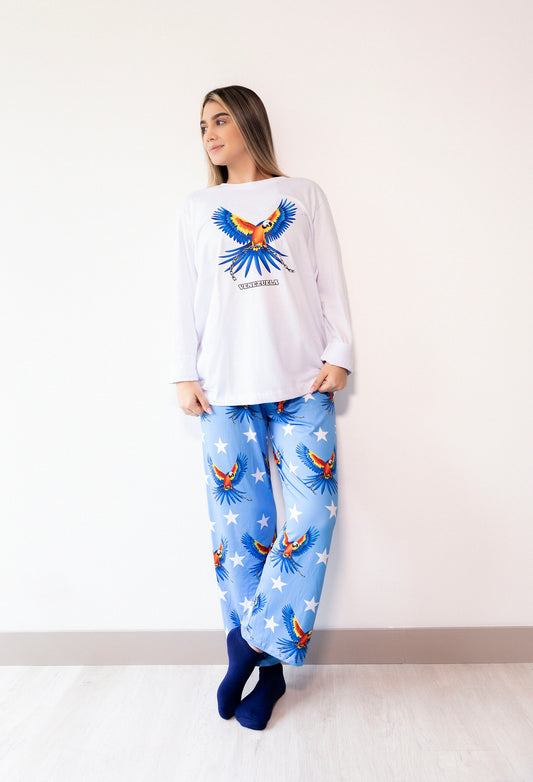 SET DE PIJAMA CELESTE DE GUACAMAYA