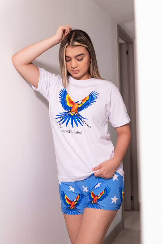SET DE PIJAMA DE GUACAMAYA CELESTE