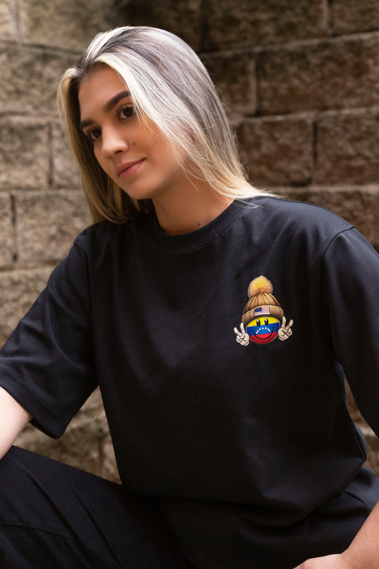 CARITA FELIZ CON GORRO DE USA (punto cruz)